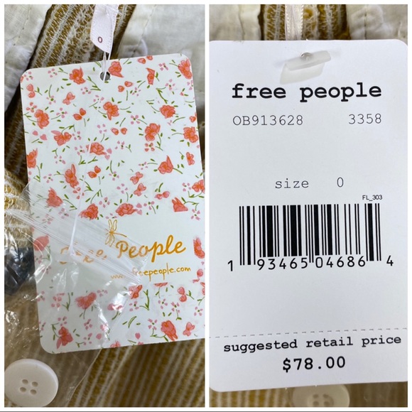 FREE PEOPLE• Light at Sunrise‎ Paper Bag Woven Tapered Pant Size 0 Yellow/Cream - Picture 11 of 13